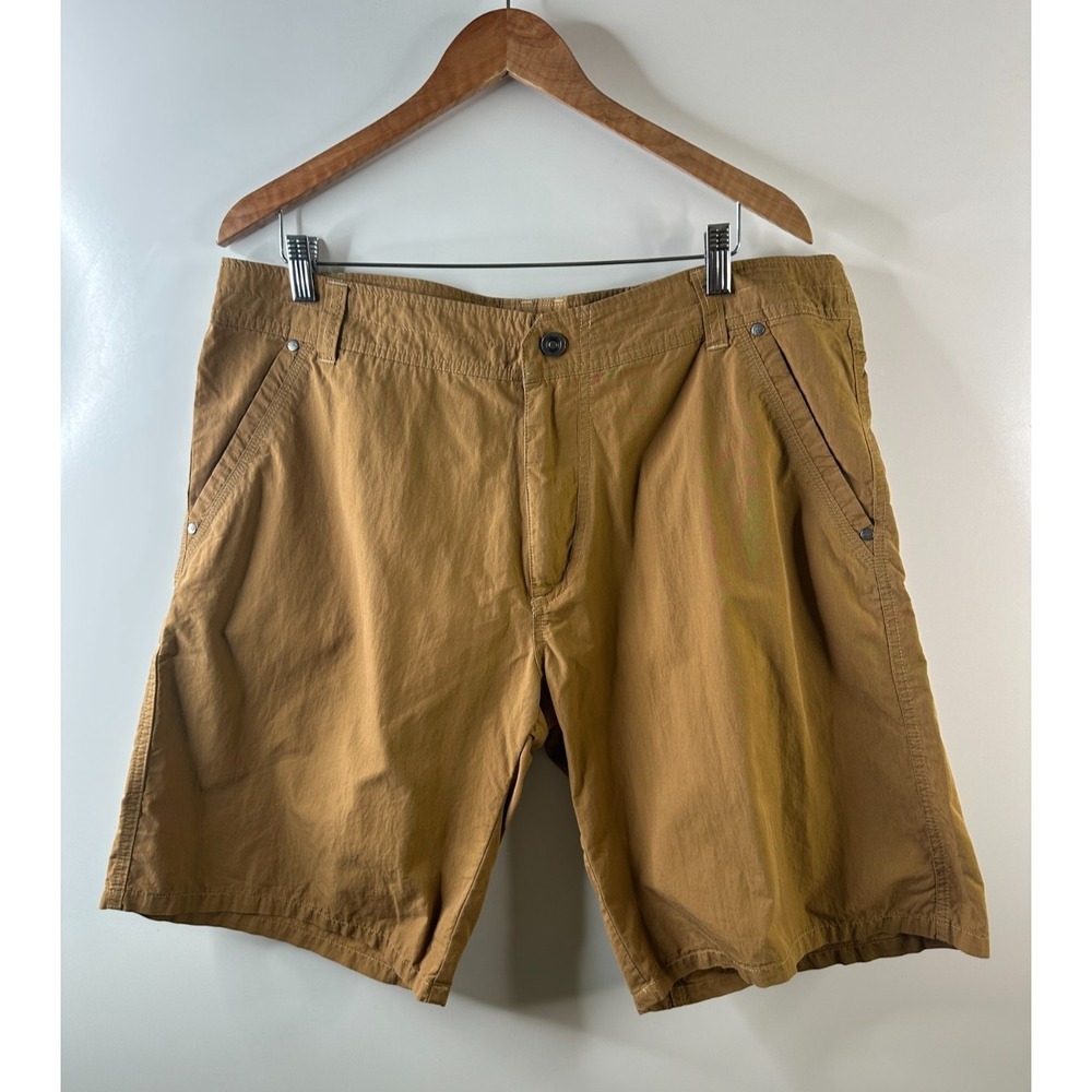 KUHL Shorts Mens 38 Tan Khaki Cotton Nylon Outdoor Hiking Utility Casual 10.5" - Picture 2 of 16